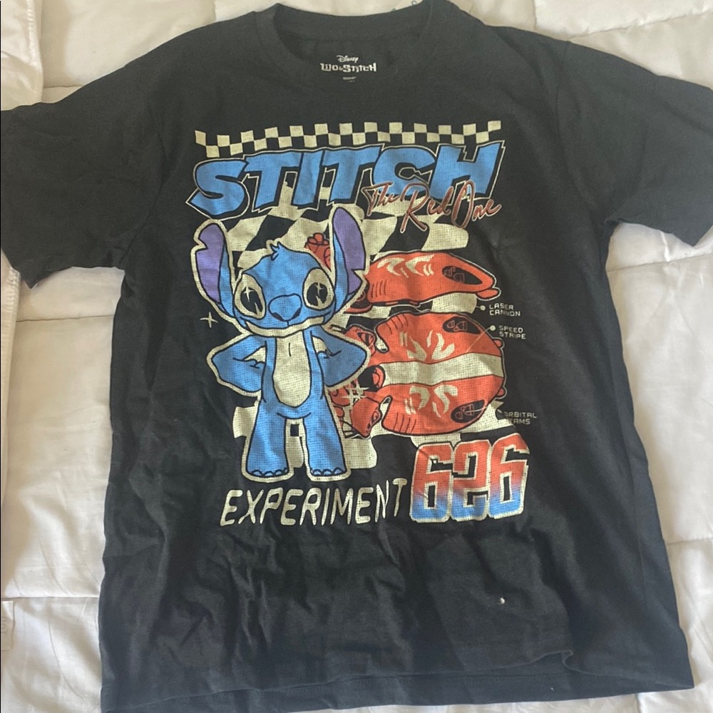 Disney Black and Blue Short Sleeve Tee with Racing Graphic